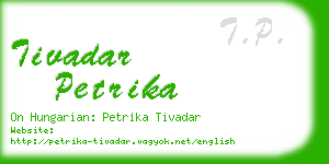 tivadar petrika business card
